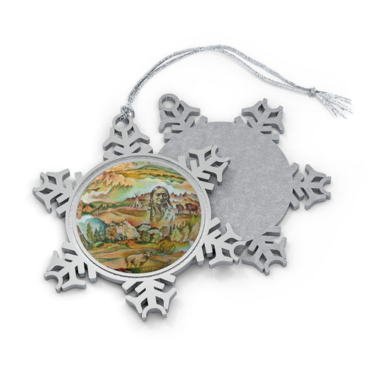 At One by Dick Termes Pewter Snowflake Ornament